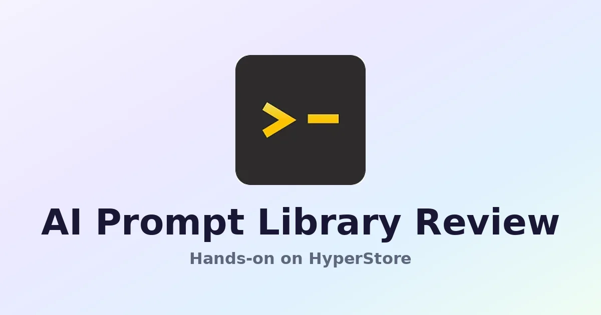 AI Prompt Library review on HyperStore — screenshot of the AI Prompt Library directory listing