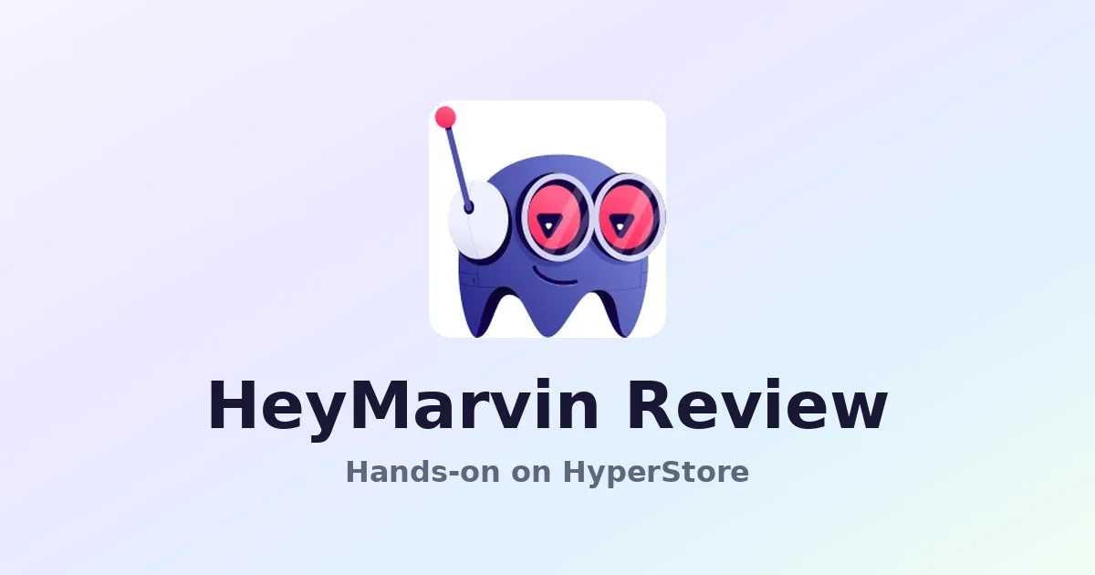 HeyMarvin review on HyperStore — screenshot of the HeyMarvin directory listing