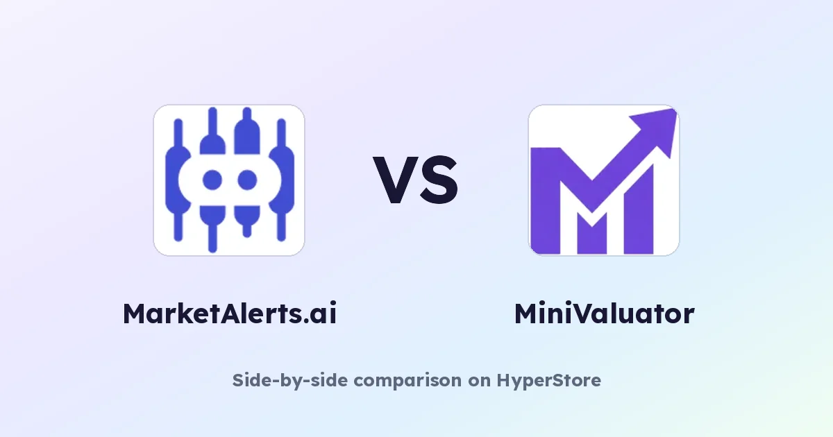 MarketAlerts.ai vs MiniValuator: ¿Qué herramienta de IA para acciones gana?