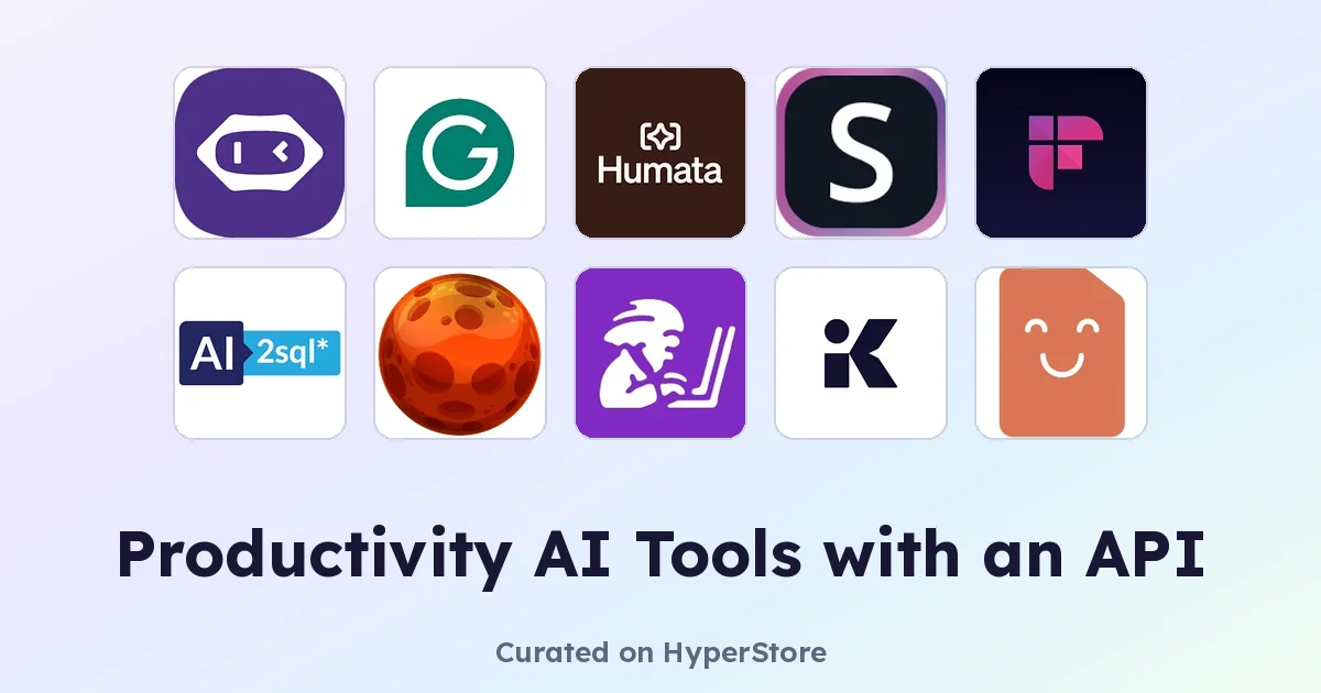 Productivity AI Tools with an API: Apps for Builders