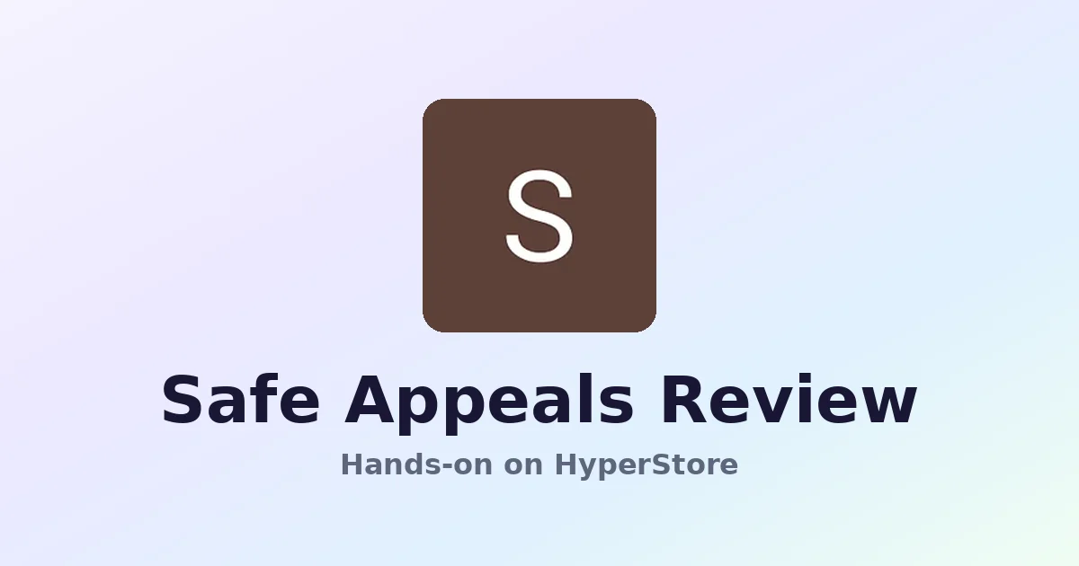 Safe Appeals review on HyperStore — screenshot of the Safe Appeals directory listing