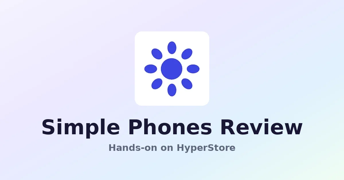 Simple Phones review on HyperStore — screenshot of the Simple Phones directory listing