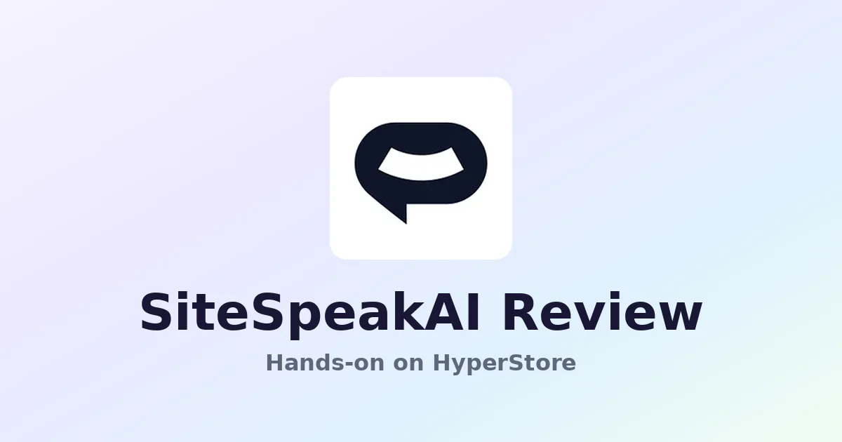 SiteSpeakAI review on HyperStore — screenshot of the SiteSpeakAI directory listing
