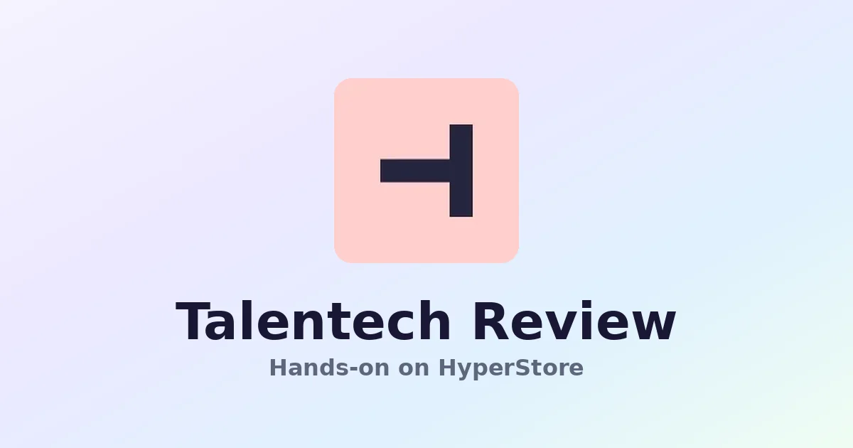 Talentech review on HyperStore — screenshot of the Talentech directory listing