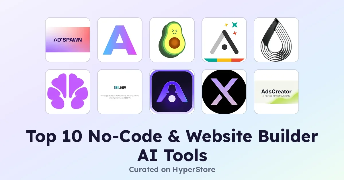 Top 10 No-Code & Website Builder AI Tools for Faster Launches