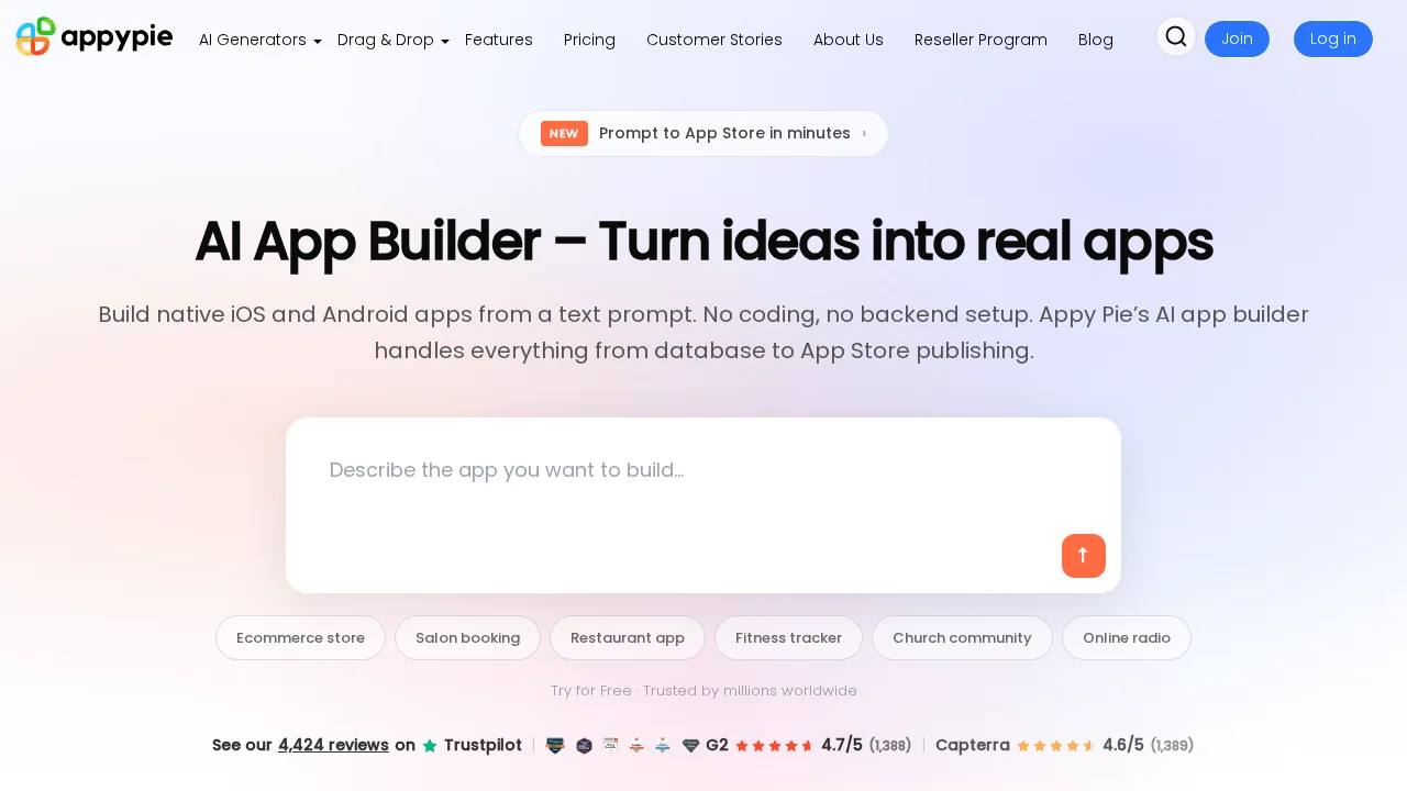 Appypie screenshot 1
