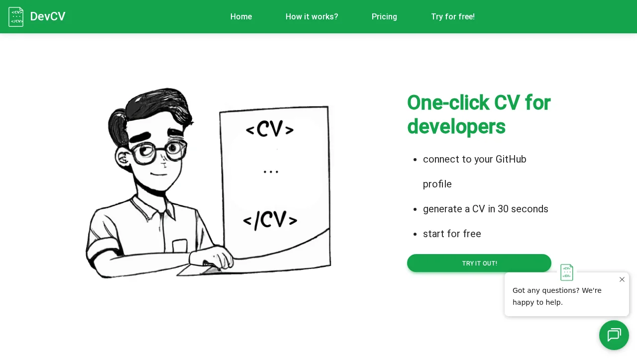 DevCV screenshot 1