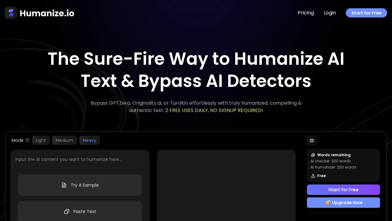Humanize.io screenshot 1