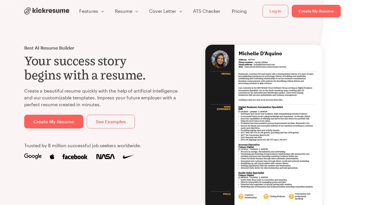 Kickresume screenshot 1
