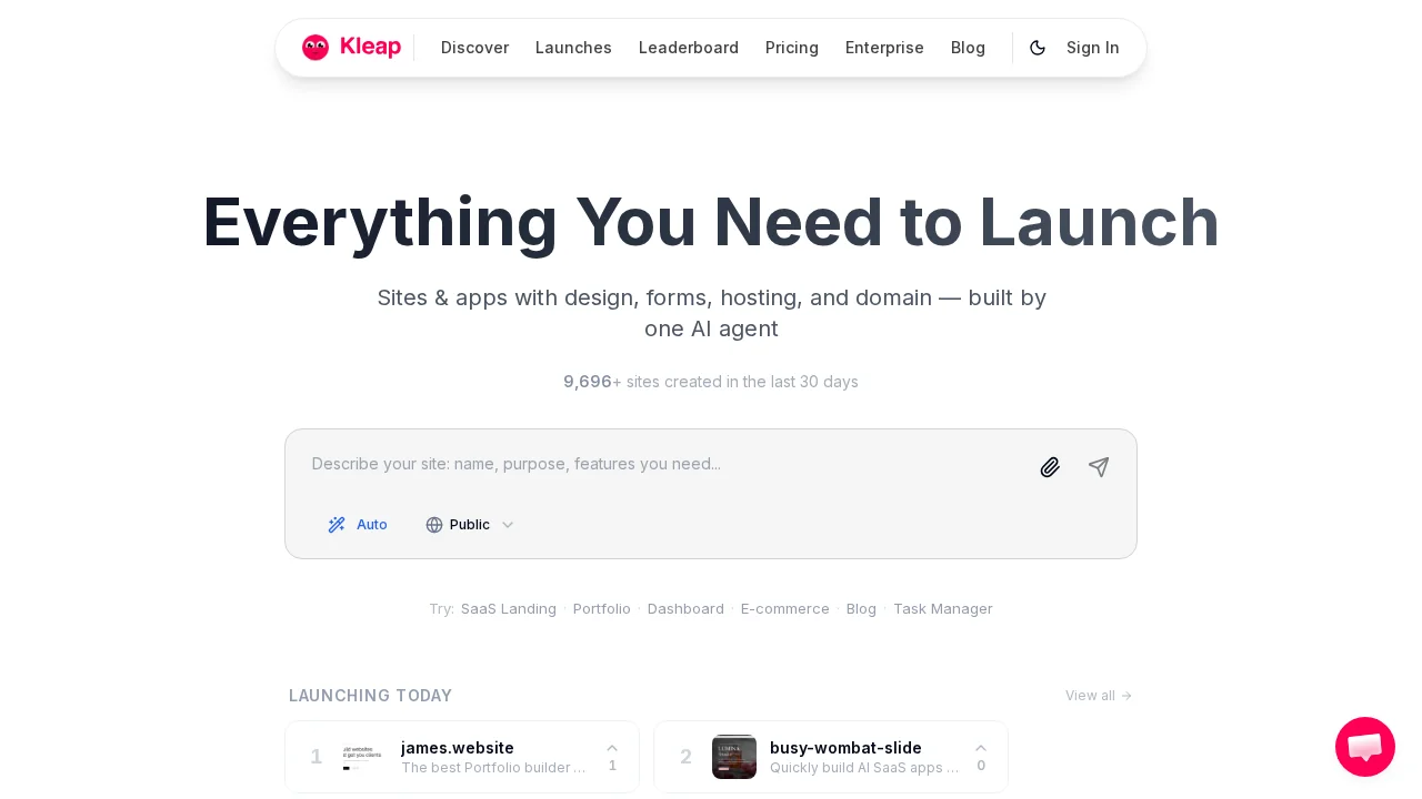 Kleap screenshot 1