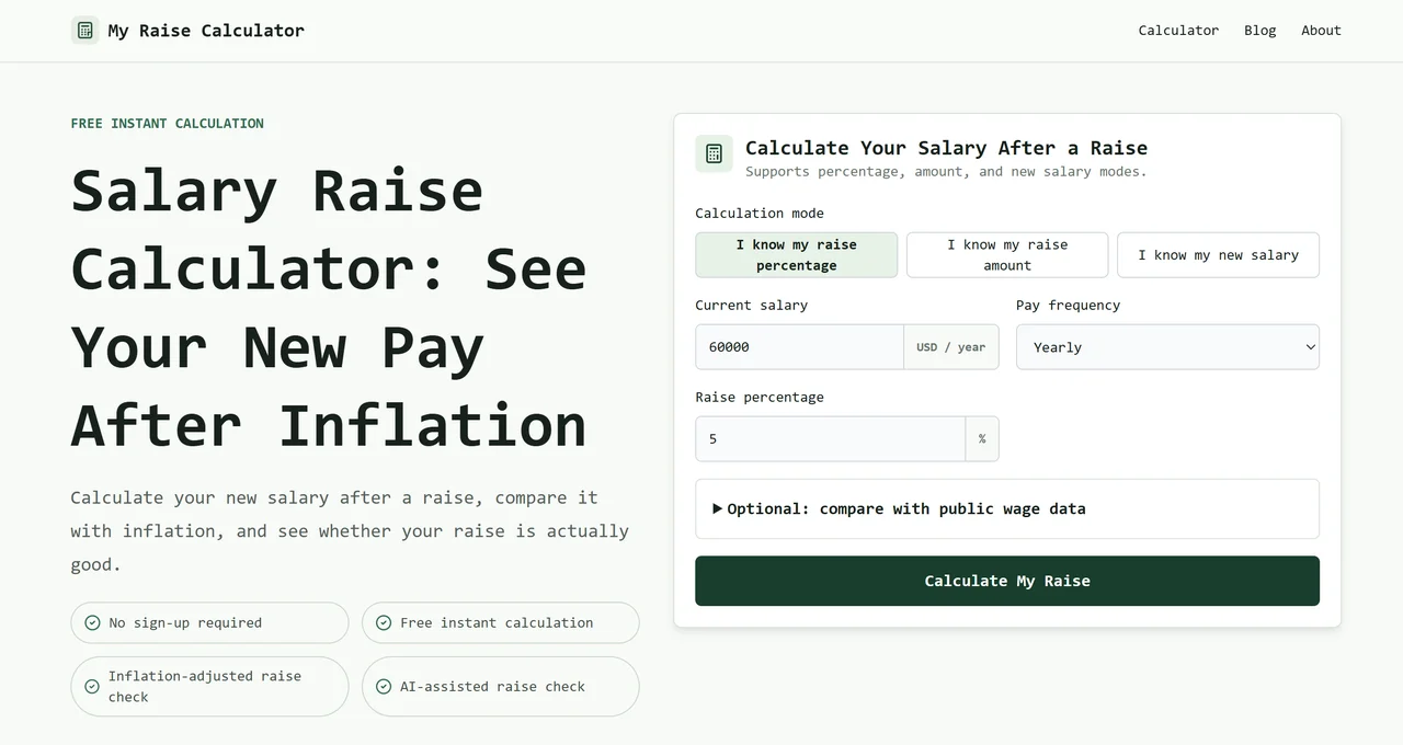my raise calculator screenshot 1