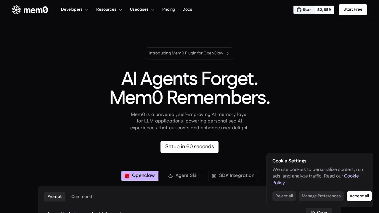 Mem0 screenshot 1