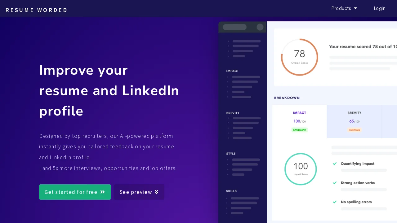 Resume Worded screenshot 1