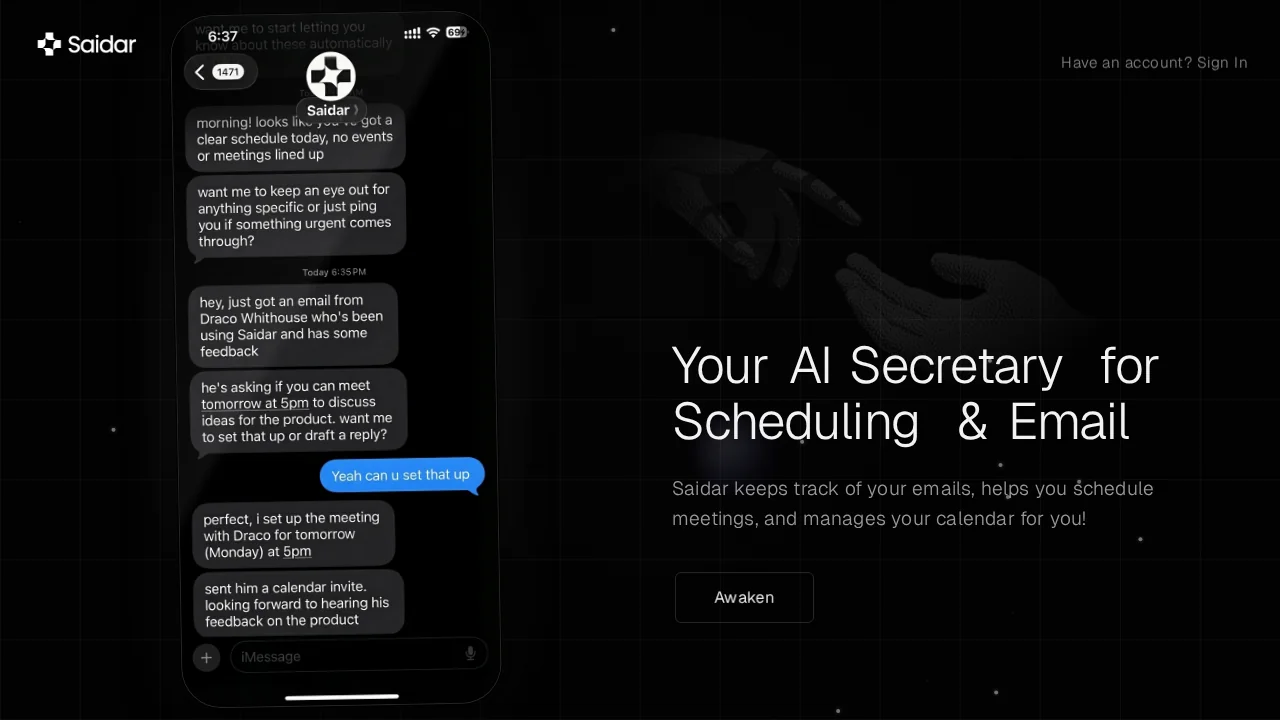 Saidar screenshot 1