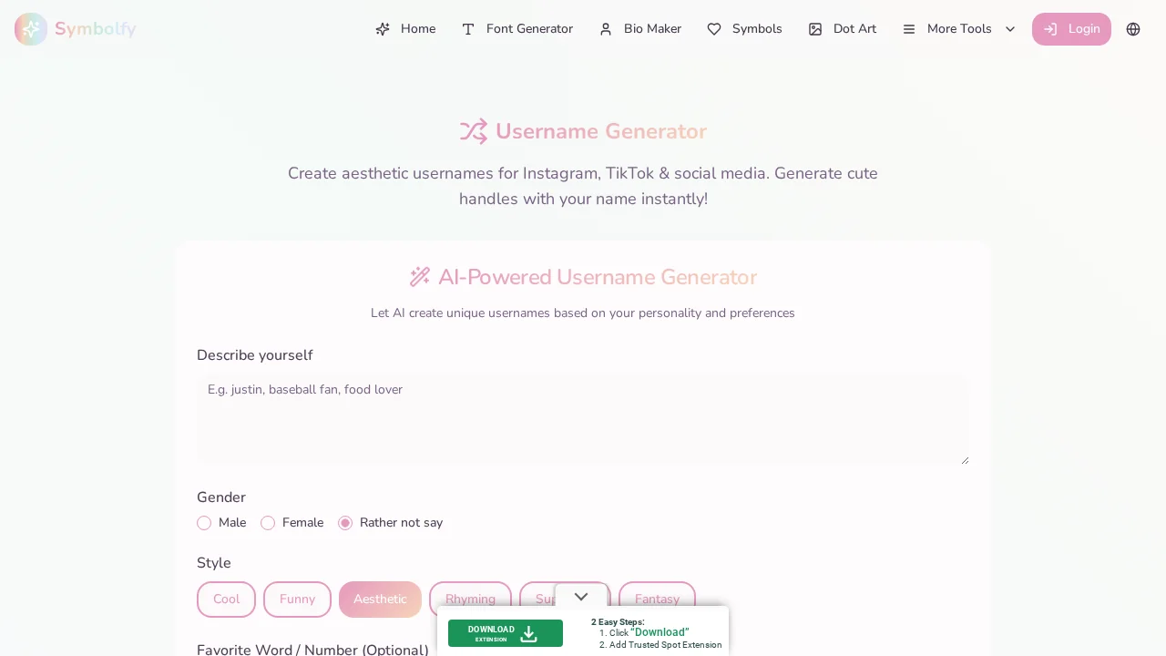 Symbolfy - Username Generator screenshot 1