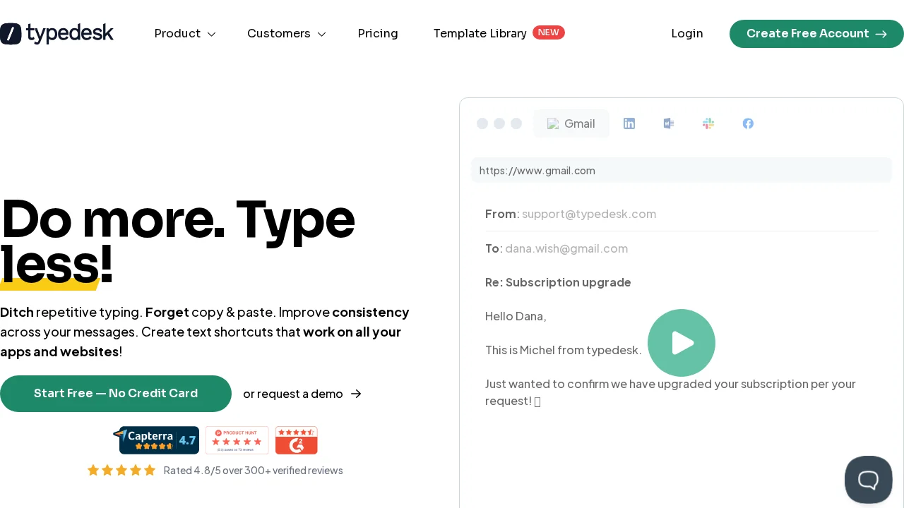 Typedesk screenshot 1