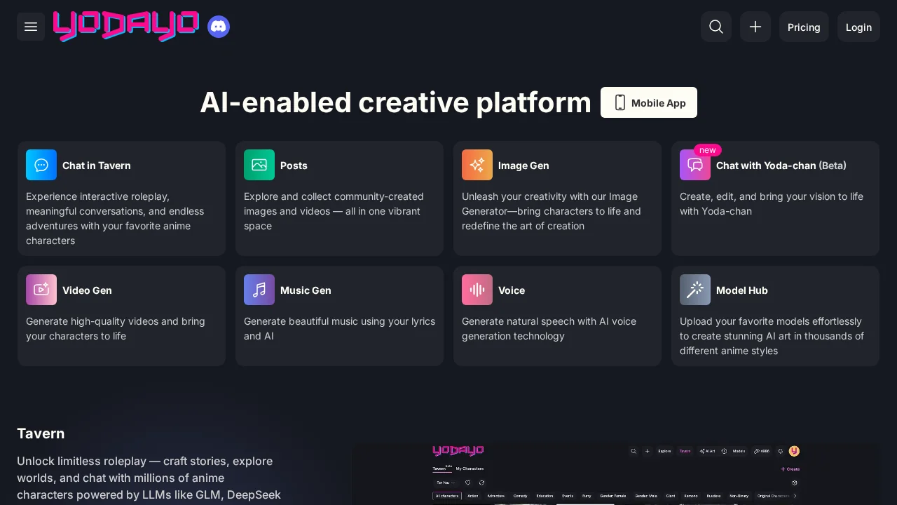 Yodayo screenshot 1